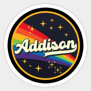 Addison // Rainbow In Space Vintage Style Sticker